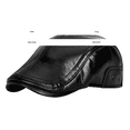thumbnail image 2 of Mens Hats, QURATI Men's Flat Cap Pu Leather Newsboy Cap Adjustable Cabbie Beret Cap Driving Hats for Men Black, 2 of 7