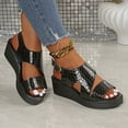 thumbnail image 6 of Viluyesy Womens Wedge Sandals, Thick Sole Open Toe Adjustable Buckle 2026 Casual Fashion Shoes Black US8.5, 6 of 9