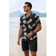 thumbnail image 3 of COOFANDY Men's Summer Beach Outfits 2 Piece Short Sleeve Shirts and Shorts Vacation Texture Linen Sets for Men, 3 of 6