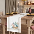 thumbnail image 2 of Table Runners 120 Inches Long Dress Scarves, Coastal Starfish Farmhouse Coffee/Dining/Kitchen Table Runner for Living Room, Nautical Shells Coral Eucalyptus Stripes 13x120 Inch, 2 of 9