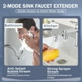thumbnail image 4 of KINGTACK 1080° Swivel Faucet Extender, Sink Water Faucet Aerator Extension, 2 Mode Splash Water Filter Extension, Kitchen Bathroom 360° Rotatable Spray Attachment with 8pcs Replacement Filter, 4 of 9