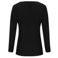 thumbnail image 5 of Scyoekwg Womens Tops Long Sleeve V-Neck Split Hem Tee Top Basic Ribbed Knit Slim T-Shirts Fall Clothes Lightweight Solid Color Pullover (Black,L), 5 of 6