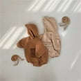 thumbnail image 2 of Gibobby Ropa Para Bebe Bebé recién nacido niñas niños primavera otoño cálido bolsillo grueso sólido con capucha manga larga mono ropa(Café, 6-12 Meses), 2 of 4