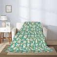 thumbnail image 2 of Sigee SHIBA WITH FLORAL for Flannel Blanket - Ultra-Soft, Warm and Cozy, Perfect for Couch, Bed, or Travel-60"x50", 2 of 6