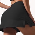 thumbnail image 6 of Tennis Skorts for Women Stretchy Cross Waist Mini Skirt Golf Athletic Running Side Slit Skirts Solid Color Trendy Womens Sport Skirts Black L, 6 of 6