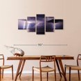 thumbnail image 3 of Elephant Stock Storm Wall Art - Horizontal Multi Panel Canvas - Living Room Wall Decor - Nature Multi Panel - Purple And Brown Decor - 74" x 34", 3 of 8