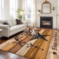 thumbnail image 2 of Texas Star Vintage Area Rugs 8'x10', Washable Small Throw Rugs for Living Room Patio, Berry Yellow Brown Wooden Indoor Outdoor Rug Non-Slip Low Pile Carpet Runner Reversible Floor Mats, 2 of 8