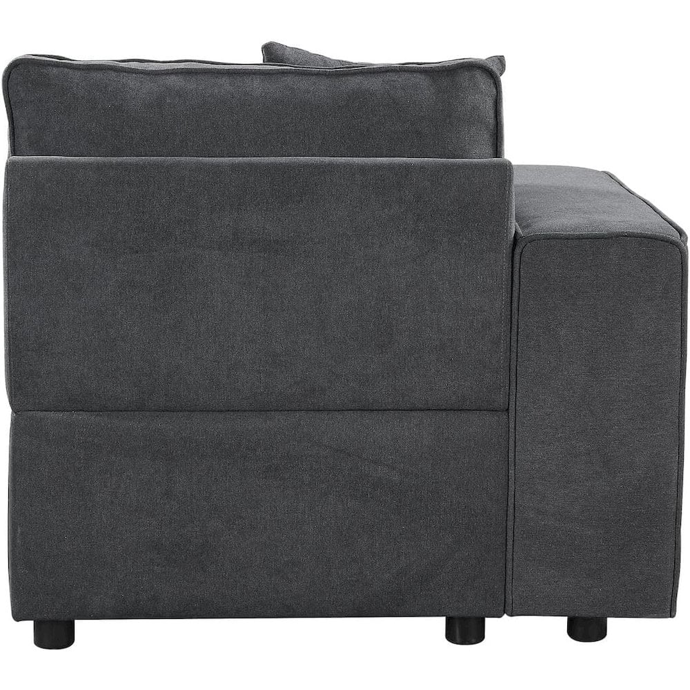 Acme Furniture 56870 10 x 33 x 22 in. Silvester Modular Armrest Sectional Sofa, Gray Fabric