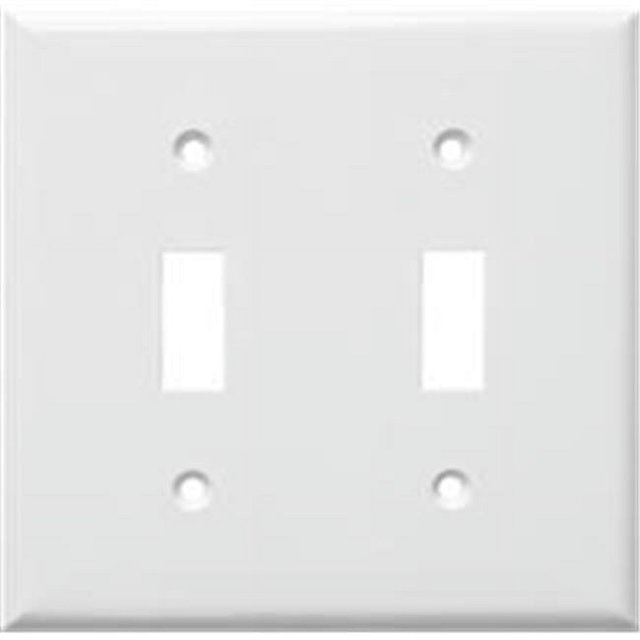 Morris Products 81021 Lexan Wall Plates 2 Gang Toggle Switch White