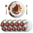 thumbnail image 5 of Ryvnso Christmas Balls Round Plate Mats Dining Table Placemat Set of 4 for Holiday Decoration, 5 of 7
