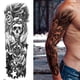 thumbnail image 2 of Kit Pegatinas Artísticas Tatuaje Temporal Brazo Corporal Con Calavera para Hombres Y Mujeres 170x480mm, 2 of 9