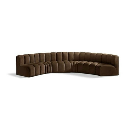 Meridian Furniture Arc Brown Velvet Modular Sectional