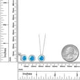 thumbnail image 2 of Gem Stone King 925 Sterling Silver Blue Simulated Opal Pendant Earrings Set for Women (0.90 Cttw, Gemstone October Birthstone, Round Cabochon 6MM, With 18 inch Chain), 2 of 3