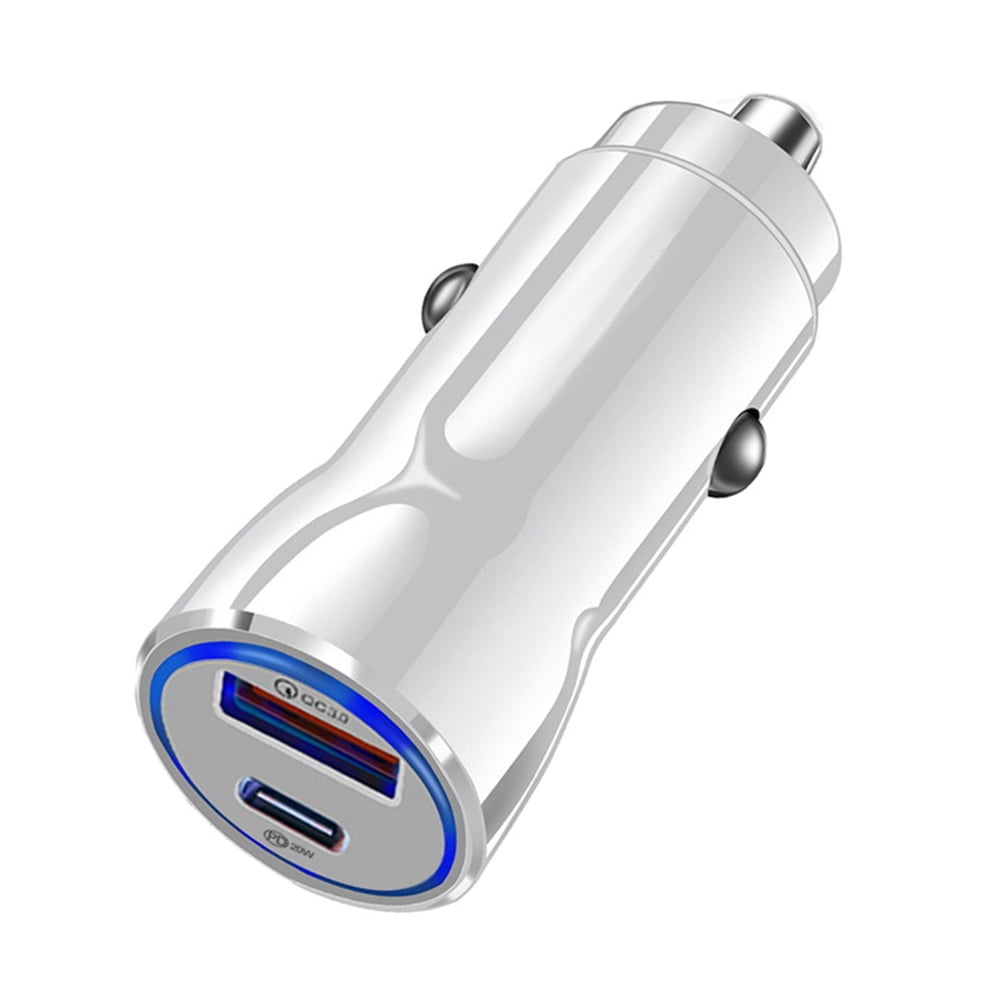 10-Pack Dual USB Car Charger QC3.0 Fast Charging, USB Cigarette Lighter Power Adapter Compatible with iPhone 14 13 12 11 Pro Max Mini X XR 8/7/6, Samsung Galaxy S23 S22 S20 S10 S9, Note20, GPS, White