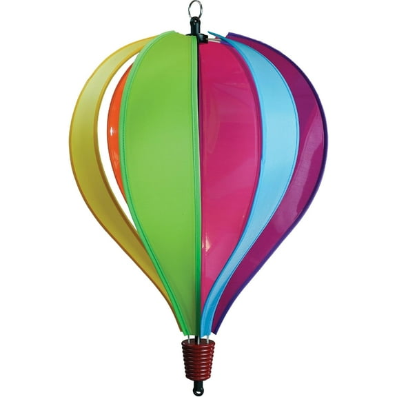 In the Breeze 0972 — Fiesta 6-Panel Fabric Hot Air Balloon — Colorful, Vibrant Hanging Outdoor Wind Spinner