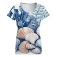 thumbnail image 5 of Oceanic Shell Art Print Women's Blouse Short Sleeve Women's Top T-Shirt Spring Summer Clothes, 5 of 7