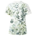 thumbnail image 4 of ICHUANYI Clearance Women Printing Round-Neck Lace Hollow Out Short Sleeve Pullover Slimming Blouse T-shirt Tops(Green, XL) ICHUANYI WER2023081015948, 4 of 5