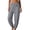 Gray, variant on Womens Cotton Tapered Pants Drawstring Elastic Waist Pull On Pants with Pockets Solid Color Loose Fit Pants Summer Lounge Going Out Pants Coffee XL