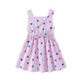 thumbnail image 2 of Little Girls Clothes Little Girls Polka Dots Dress 5T Girls Summer Dress 6Y Girls Sundress Sleeveless Dress with Cute Bag Purple, 2 of 7