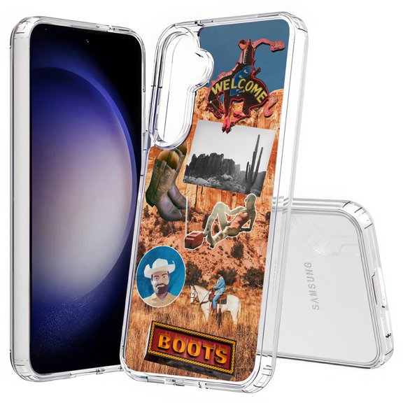 TalkingCase Slim Fit Phone Case Compatible for Samsung Galaxy S25(Not S25 Plus/Ultra), Cowboy Collage Print, Lightweight,Flexible, USA Print