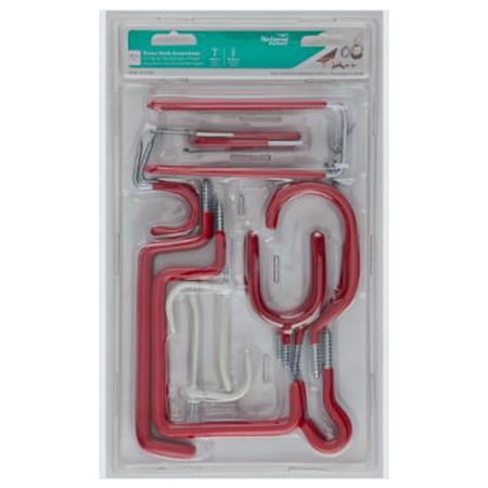 National Hardware N112-034 Assorted Hanging Hooks Red Vinyl Over Steel – Quantity 6