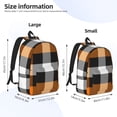 thumbnail image 4 of Naloa Canvas Backpack for Men Women Orange Plaid Print Rucksack Casual Travel Daypack Large and Small Durable College Tote Satchel Bookbag for Teens, 4 of 8