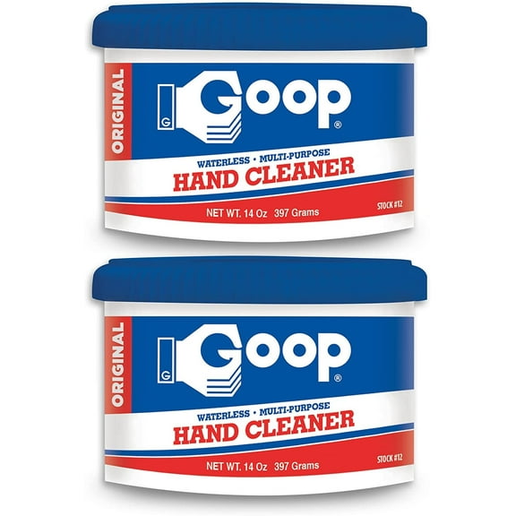 Goop Multi-Purpose Hand Cleaner - Waterless Hand Degreaser and Laundry Stain Remover - Non-Toxic and Biodegradable Cleaner to Remove Dirt, Oil, Paint, Ink, and Stains - Original, 14oz Pack of 2