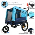 thumbnail image 4 of 2-in-1 Bike Trailer & Push Cart for Pets - Detachable Bike Hitch & Push Handle Included - All-Terrain Wheels, Quick Release Wheel, Non-Slip Floor, Internal Leash, Holds Pets Up to 88 lbs, Blue, 4 of 15