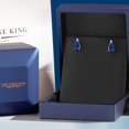 thumbnail image 5 of Gem Stone King 14K White Gold Blue Created Sapphire and White Created Sapphire Teardrop Stud Earrings for Women | 2.02 Cttw | Gemstone September Birthstone | Pear Shape 7X5MM, 5 of 6