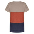 thumbnail image 4 of Leutsin T-shirt Ample à Col Rond pour Femmes, Décontracté, à Coutures, à Contraste de Couleurs, 4 of 6