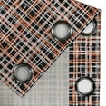 thumbnail image 4 of Ambesonne Retro Grommet Curtain, Vintage Striped Grid Art, 50" x 84", Black Orange White, 4 of 6