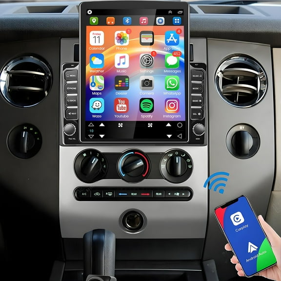 Eforcase Android Car Radio Stereo for Ford Expedition 2007-2014, 9.7" IPS HD Touch Screen Car Stereo with Wireless CarPlay Andriod Auto, Bluetooth, GPS, SWC, WiFi, ASP, RDS FM AM Head Unit