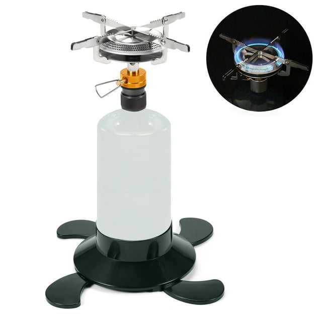 Roeam Portable Adjustable Propane Stove with Base for 1 Pound Propane Cylinder Outdoor Camping Hiking Backpacking Survival