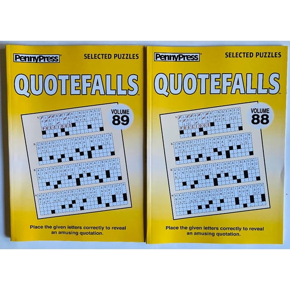 Volumes 88 and 89 of the Quotefalls quotation puzzles from the Penny Press Selected Puzzles Series Variety