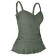 thumbnail image 3 of Hilor Women's Tankini Top Retro Ruched Swimsuit Top with Ruffle Hem, 3 of 5