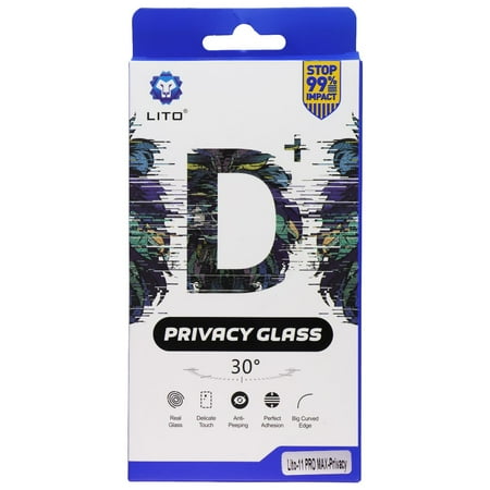 LITO D+ Privacy Glass Screen Protector for iPhone 11 Pro Max - Privacy (2 Pack)
