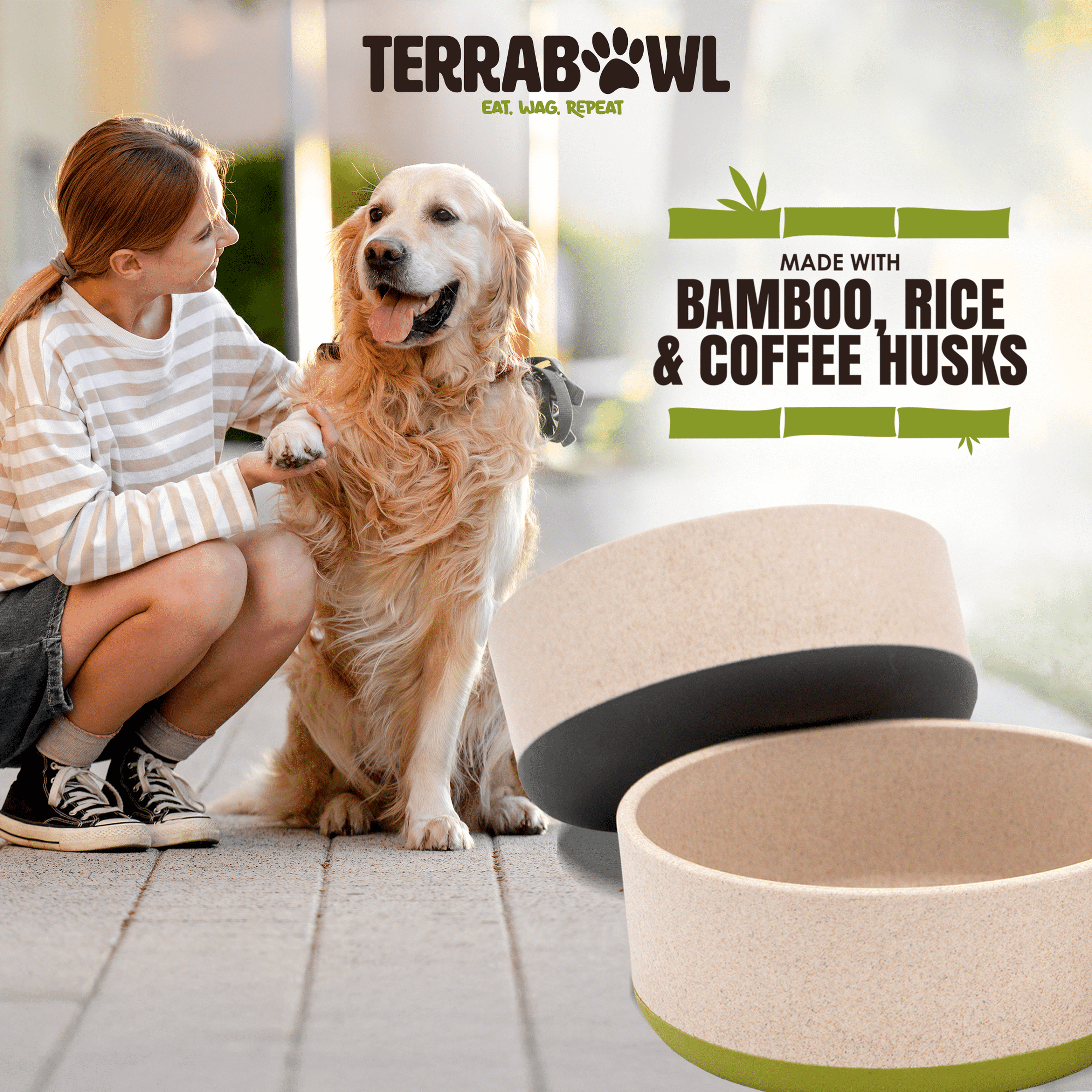 TerraBowl 48 oz. Eco-Friendly, Non-slip Pet Bowl with Lid for Dogs and Cats