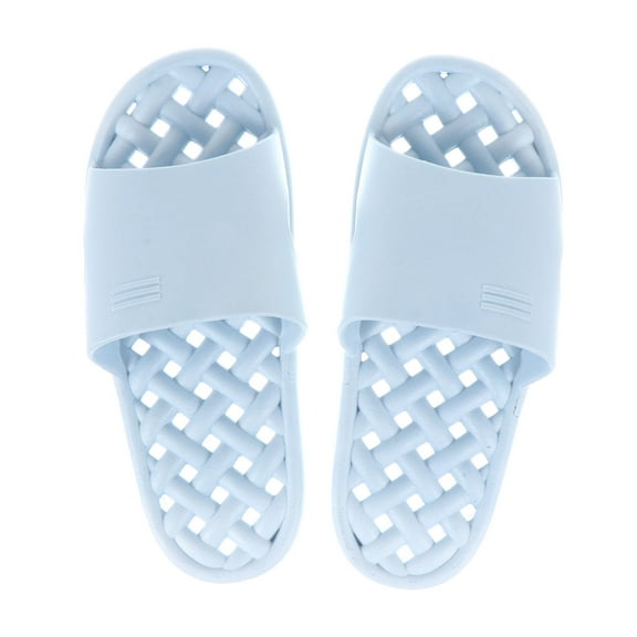 MUSEYA 1 Pair Blue Non Slip Shower Shoes Plastic Drainage Holes Indoor Wear Bath