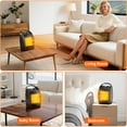 thumbnail image 7 of Electric Space Heater - Thermostat 1500W/750W, 2-in-1 Fast Heating Ceramic Desk Heater &amp; Fan, Safe Quiet <45 dB for Office, Room, Under Desk Use, Tip-Over Overheat Protection, 7 of 7