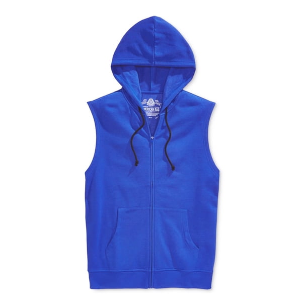 American Rag - Sudadera con capucha para hombre, forro polar FZ, color azul, grande American Rag Sudadera