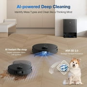 ECOVACS DEEBOT T30S AI Care Robot Vacuum and Mop - AI Instant Re-mop, 11000Pa, ZeroTangle Technology, TruEdge Adaptive Edge Mopping, Hot Water Mop Washing, Self Refilling, Auto-Mop Lifting
