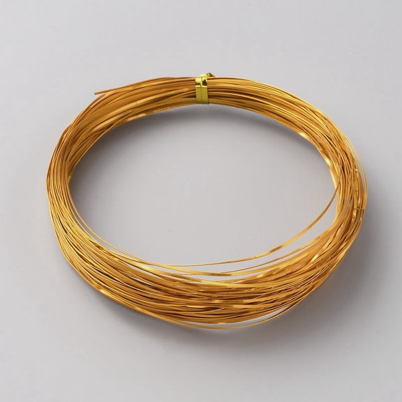 Aluminum 5 roll Aluminum Wire Flat for Crafts Jewelry Making Goldenrod 1x0.3mm 65.62 Feet(20m)/Roll