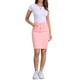 thumbnail image 2 of Faldas de mezclilla para mujer INSPIRE CHIC, desgastadas, de cintura alta, con dobladillo rasgado, faldas de mezclilla lavadas con bolsillos, L, rosa, 2 of 6