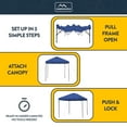 thumbnail image 5 of KAMPKEEPER 10x10 Pop Up Canopy Tent w/ 2 Sidewalls, Portable Outdoor Sun Shade, Navy Blue, 5 of 10