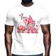 thumbnail image 2 of Camisetas para hombre, camiseta de algodón con cuello redondo, corazones, gnomos y rosas, manga corta, romántica, San Valentín, flores y corazones., 2 of 8