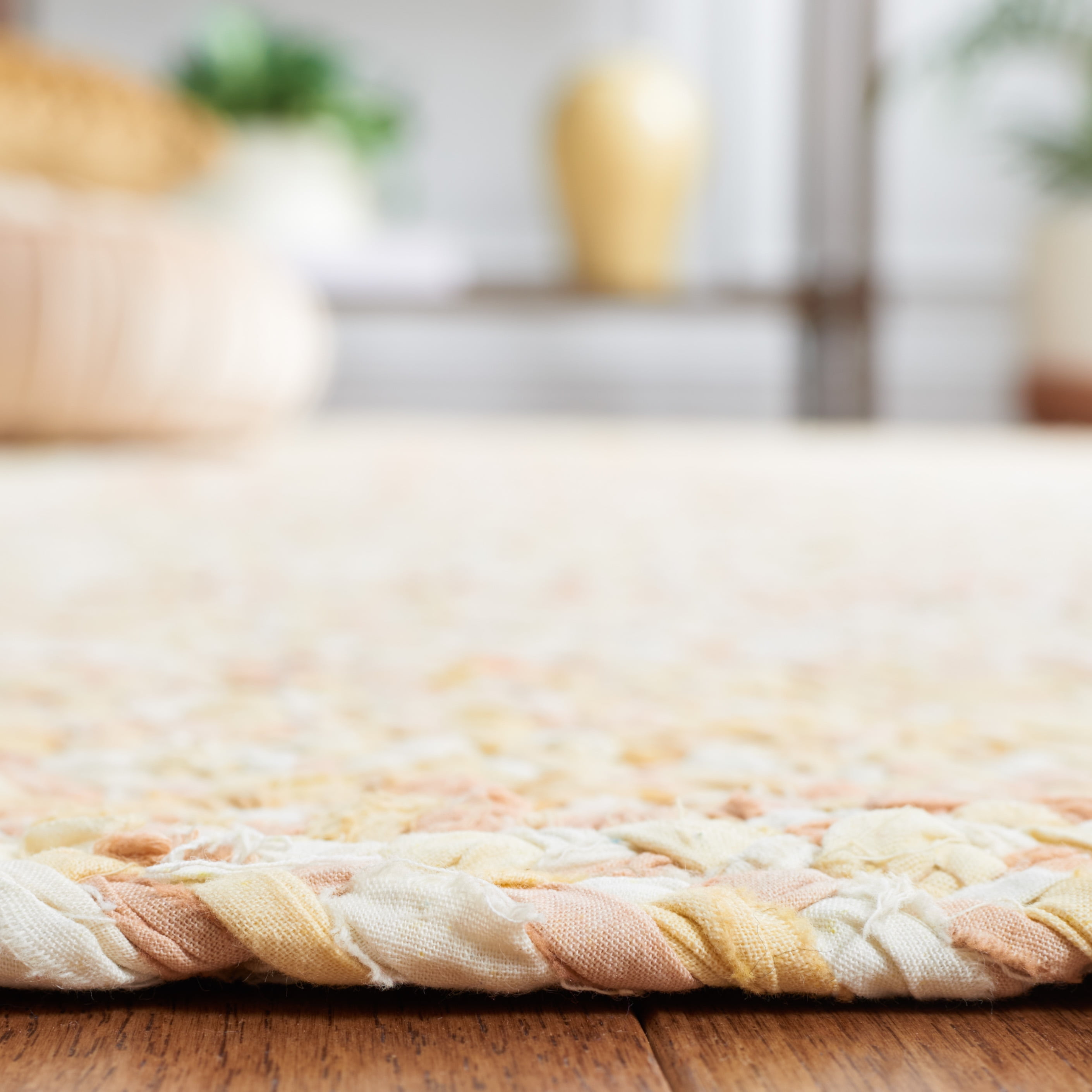 SAFAVIEH Braided Calvin Transitional Cotton Reversible Area Rug, Beige, 6' x 9' Oval