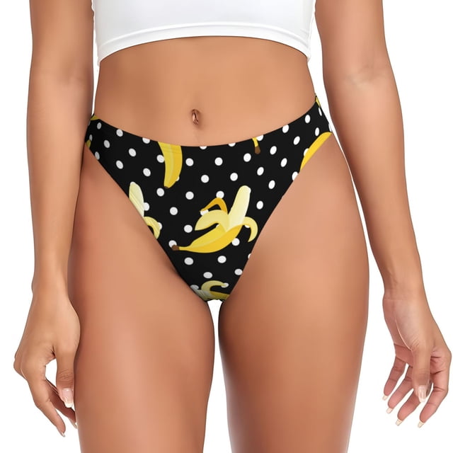 Fotbe Banana Tanga Sin Costuras para Mujer con Estampado – Panties Invisibles, Transpirables y Cómodos para Uso Diario-XX-Large