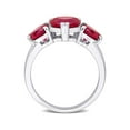 thumbnail image 4 of 4.86 Carat (Ctw) Lab-Created Three Stone Ruby Heart Ring in Sterling Silver for Women, 4 of 6