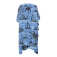 thumbnail image 2 of HELLHERO High Quality Fabrics Bathing Suit Cover Up for Summer Casual Loose Free Size Long Kimono Swimsuit Cover Up Sailboat Pattern Design, 2 of 6