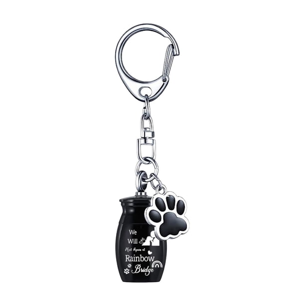 Llavero urna para mascotas jinwen con estampado de pata negro